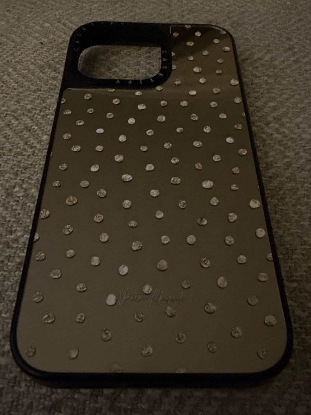 Mirror Phone Case with tan/gold Accents - Black Trim